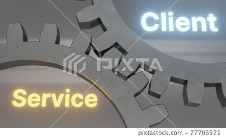 user experience service client mechanism cogwheels 3d illustration 77703571