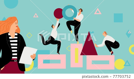 People collect geometric forms 77703752