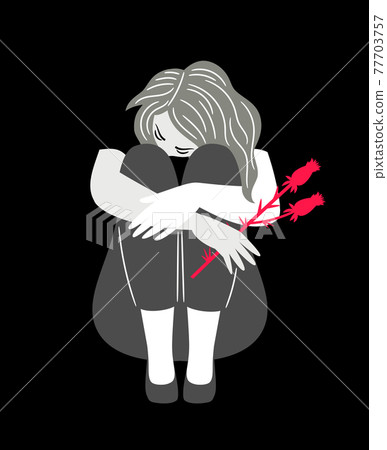 Girl with sad mood Girl with sad mood 77703757
