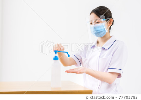 Nursing hand disinfection image Nursing hand disinfection image 77703782