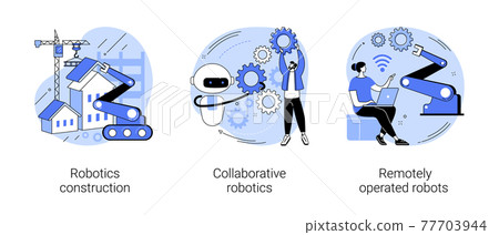 Machine work abstract concept vector illustrations. 77703944