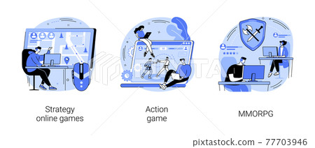 E-gaming industry abstract concept vector illustrations. E-gaming industry abstract concept vector illustrations. 77703946