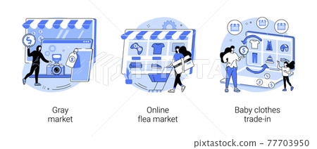 Second hand trade abstract concept vector illustrations. Second hand trade abstract concept vector illustrations. 77703950