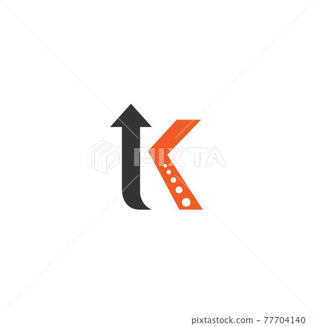 Letter K logo with arrow icon design vector - Stock Illustration ...