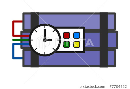 Illustration of a time bomb with a timer 77704532