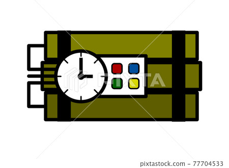 Illustration of a time bomb with a timer 77704533