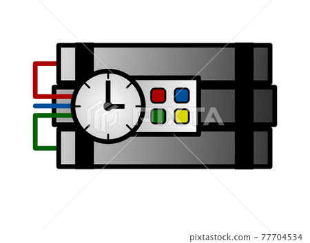 Illustration of a time bomb with a timer 77704534