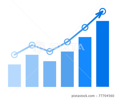 graphing, bar graph, rise - Stock Illustration [77704560] - PIXTA