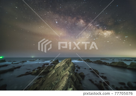 Hitachinaka City Cretaceous Formation and Milky Way 77705076