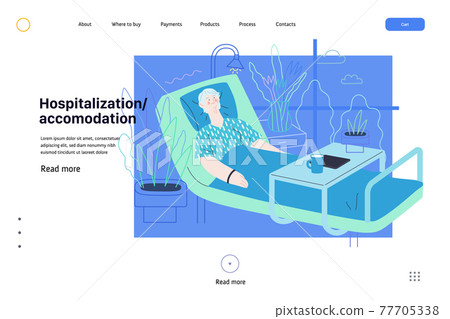 Hospitalization and accomodation - medical insurance web template 77705338