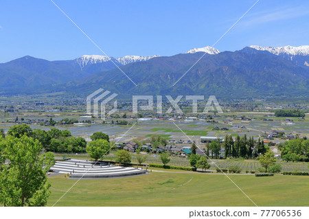 May in Azumino: Countryside and Northern Alps seen from Azumino Ikeda Craft Park May in Azumino: Countryside and Northern Alps seen from Azumino Ikeda Craft Park 77706536