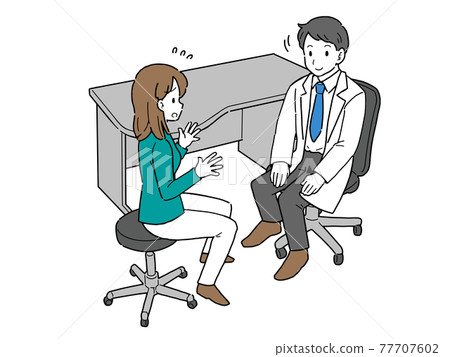 患者就疾病焦慮諮詢醫生的插圖 77707602