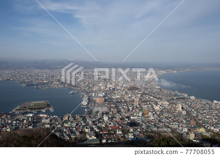從函館山到函館山展望台白天的城市景觀 從函館山到函館山展望台白天的城市景觀 77708055