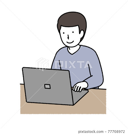Man using a computer 77708972