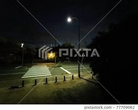 Midnight pedestrian crossing 77709062