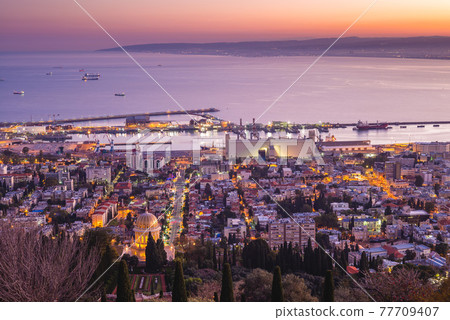 Hanging Gardens of Haifa, Terraces of Bahai Faith, at haifa, israel 77709407
