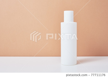 White cosmetics mockup on beige background 77711176