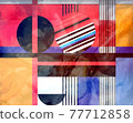 Abstract multi-colored background of geometric objects 77712858