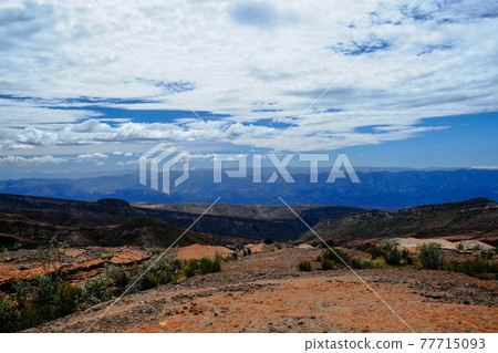 Unexplored region of Bolivia, South America, beautiful terrain and dinosaur footprints in the Torotoro Valley and Umajalanta limestone cave 77715093