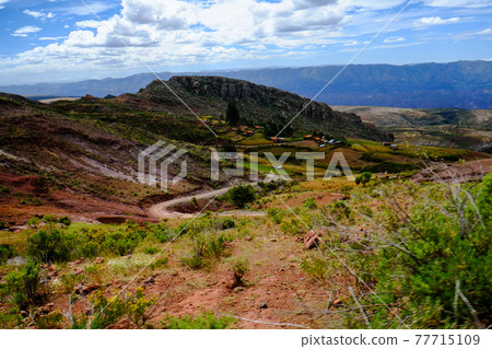 Unexplored region of Bolivia, South America, beautiful terrain and dinosaur footprints in the Torotoro Valley and Umajalanta limestone cave Unexplored region of Bolivia, South America, beautiful terrain and dinosaur footprints in the Torotoro Valley and Umajalanta limestone cave 77715109