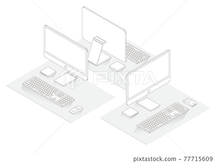 Simple desktop computer office 77715609