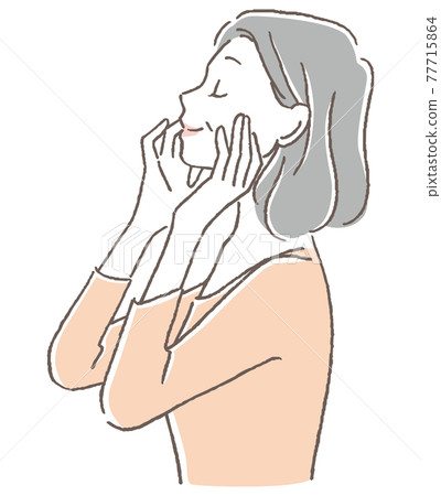 將手放在臉頰上並舒適地閉上眼睛的女高管 將手放在臉頰上並舒適地閉上眼睛的女高管 77715864