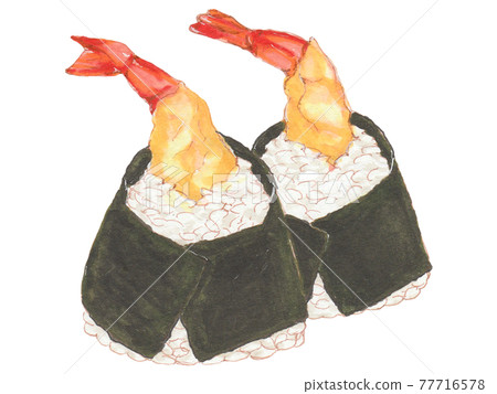 Hand-painted food and drink menu Tenmusu 77716578