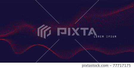 Vector background with red abstract wave dots 77717175