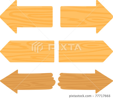 Arrow-shaped wooden sign illustration set Arrow-shaped wooden sign illustration set 77717668