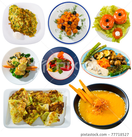 Set of vegetables dishes 77718527