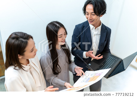 商務男女辦公室常設談話 3 人 77719212