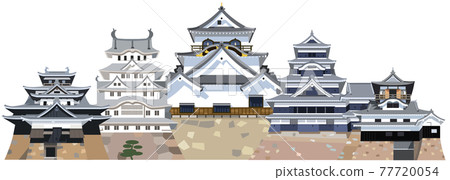 Japanese castle, national treasure five castles 77720054