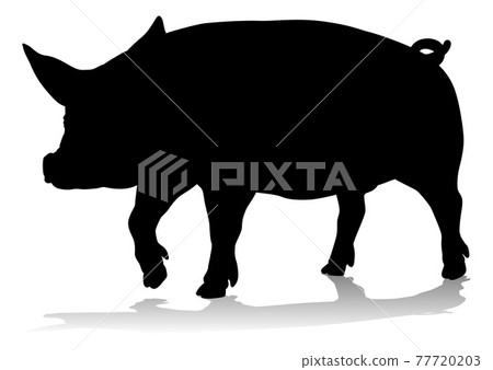 Pig Silhouette Farm Animal Pig Silhouette Farm Animal 77720203