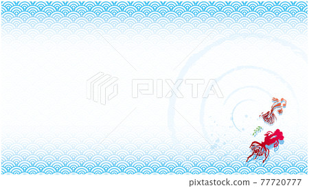 Japanese style summer goldfish background 77720777