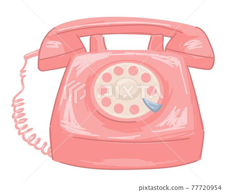 Old school telephone with rotary system vector Old school telephone with rotary system vector 77720954
