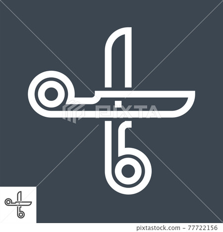 Scissors related vector glyph icon. 77722156