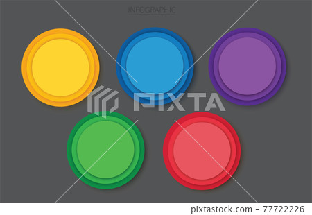 colorful circle infographic vector template with 5 options 77722226