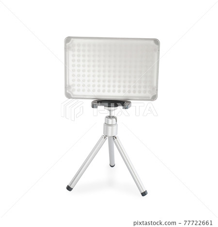 Video light box on small tripot on white background. Video light box on small tripot on white background. 77722661