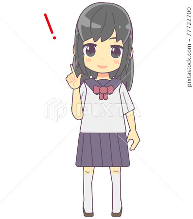 Illustration material of a simple flashing female student Illustration material of a simple flashing female student 77722700