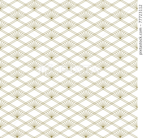 Seamless traditional Japanese ornament Kumiko.Golden color lines. 77723112