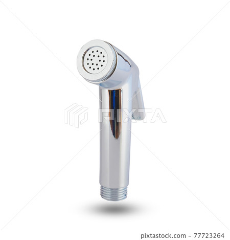 Toilet bidet shower spray or health faucet on white background. 77723264