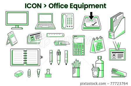 Icons Stationery and office equipment Icons Stationery and office equipment 77723764
