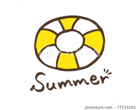 Cute sea bathing float summer Summer / handwritten character illustration material Cute sea bathing float summer Summer / handwritten character illustration material 77724293