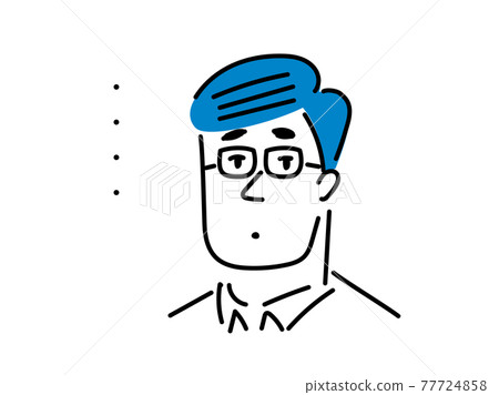戴無聲眼鏡的男人插畫素材 77724858
