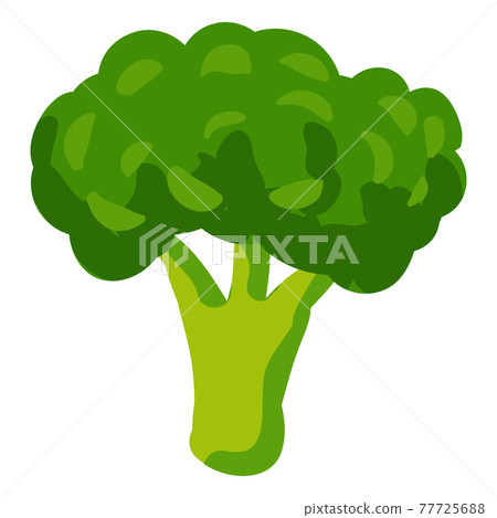 Broccoli healthy nutrition product green vegetable. Vector hand draw cartoon flat trendy style white background 77725688