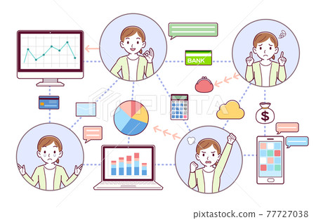 Illustration of financial technology Illustration of financial technology 77727038