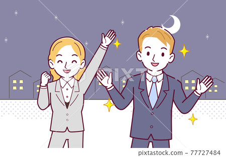 兩個金發碧眼的外國商人 77727484