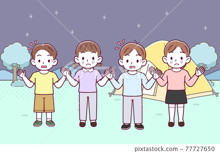 Go out with 4 children - Stock Illustration [77727650] - PIXTA
