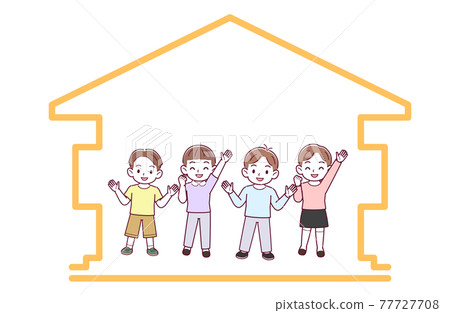 Go out with 4 children - Stock Illustration [77727708] - PIXTA