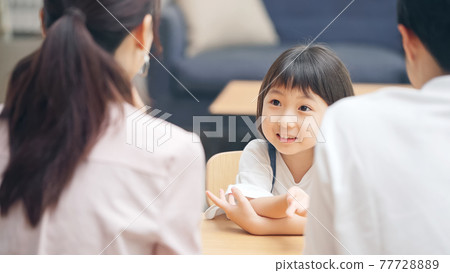 Image of parent and child talking 77728889